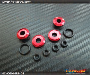 Hawk Creation 550~700 Matel Canopy Rubber Grommet Mount Set (Red)